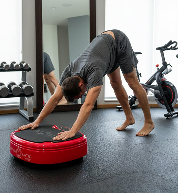 Feet on Power Plate closeup